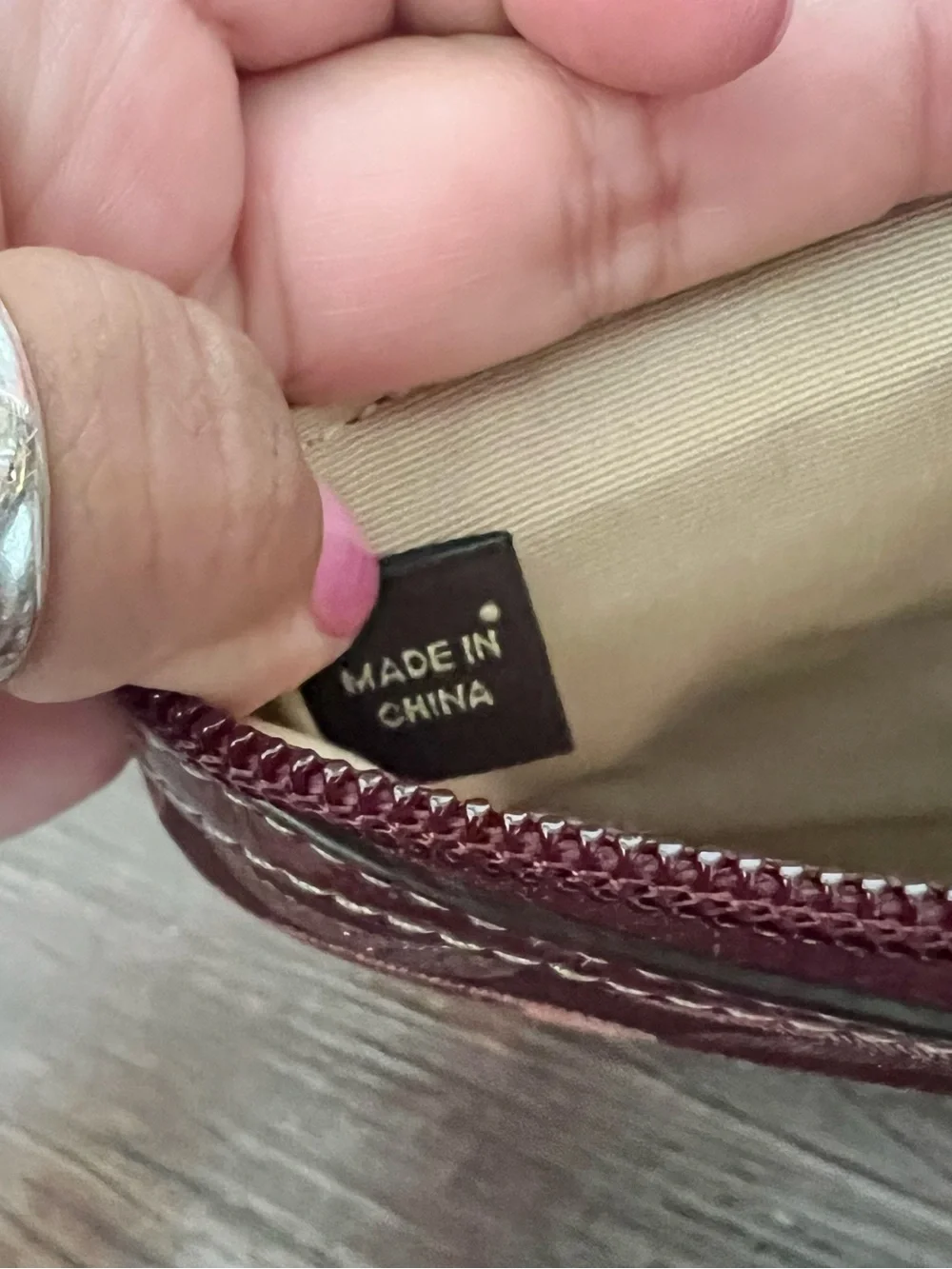 Coach Red and Light Pink Signature Jacquard Wristlet Pouch
